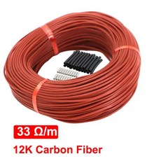 MINCO HEAT 탄소 섬유 난방 케이블 적외선 따뜻한 바닥 전기 전선 10 100 m 12K 33ohmm, 3) 10m