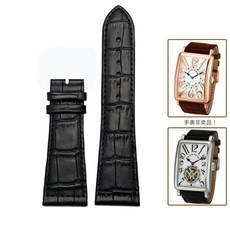 스트랩 호환 가죽 팔찌 26mm 22mm 30mm Franck Muller FM6000H 시계 손목 액세서리 소 밴드