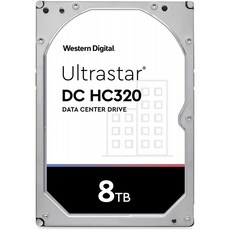 Western Digital 8TB Ultrastar DC HC320 SATA HDD-7200RPM 클래스 SATA 6Gb / s 256MB 캐시 3.5 인치-HUS728T8TALE6L4, 단일옵션