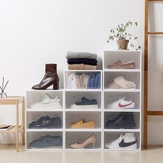 집생활연구소 신발정리대 신발정리함 신발수납 10개입 고급형, 종류 선택:반투명(290mm 이하 신발)