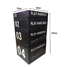 크로스핏 점프박스 스텝 박스 점핑 헬스장 점프운동 점프 체육관 발판 플라이오박스 플라이오, D. 성인 블랙 세트