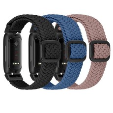 Fitbit Inspire 3/Inspire 2/Inspire HR/Inspire/Ace 3/Ace 2와 호환되는 탄성 브레이드 밴드 3팩 조절 가능한 스트레치 신축성 있는 3/