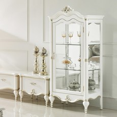 유캐슬 아벨리아 엔틱가구 원목 단문 장식장 유리 진열장, 단품