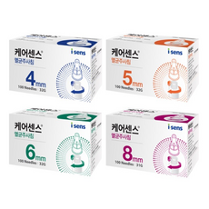 케어센스 인슐린 멸균주사침 1박스 100개 4mm 5mm 6mm 8mm 인슐린 펜니들 SW, 4mm (32G) 100개입, 1개