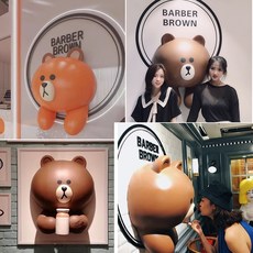 인테리어 스튜디오 카페 귀여운 곰 토끼 포토존 벽장식, 중형 곰 포옹 병 높이 65cm, 1개