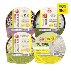 오뚜기밥 고시히카리 6개+찰기가득진밥 6개+찰진흑미잡곡밥 6개+부드러운현미잡곡밥 6개, 1세트, 210g