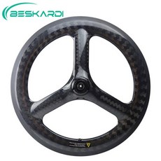 1PCS 접이식 자전거 20 인치 406 3 스포크 프론트 카본 휠 Trispokes 74 100 림 디스크 브레이크 BESKARDI 버디 Dnhon Fnhon Gust