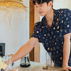 이너쿠키 인견 레이온 남성 여름 실내복 잠옷 세트 2F1214