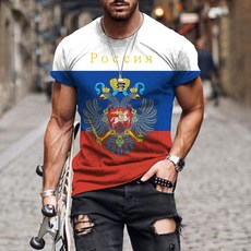 여름 러시아 국기 s tshirt 비치 티셔츠 + 바지 2 피스 힙합 tracksuit