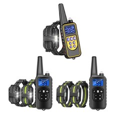  애견입마개 훈련 목걸이 대형 중형 소형견 번식 진동 충격 방수 충전식 2600FT 강아지말하는버튼, green 