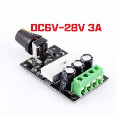 PWM DC6V-28V 3A DC모터 속도제어 컨트롤러 노브수지