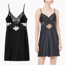 Calvin Klein 캘빈클라인언더웨어 CK 블랙 오버사이즈 트림 슈미즈 UB1 QS6558 UB1