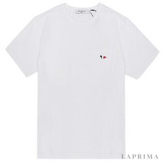 메종키츠네 라프리마 [MAISON KITSUNE] 남성 트리컬러 폭스 패치 포켓 티셔츠 FM00120-KJ0010-P100