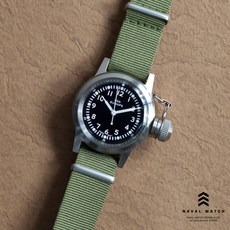 나발워치 NAVAL BUSHIPS WATCH 밀리터리 시계 Mil-04 실버 카키밴드