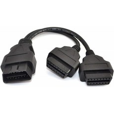 iKKEGOL 30cm/12 OBD2 OBD II Splitter Extension Y J1962 16 Pin Cable Male to Dual Female Cord, One Size