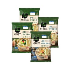 비비고 진한교자칼국수 2개 +시원바지락칼국수 2개, 630g, 4개