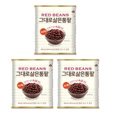 대두식품 그대로 삶은 통팥 (국산팥 팥죽 팥칼국수 빙수), 3개, 800g