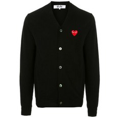 바이스트 [COMME DES GARCONS] 24SS 레드 와펜 브이넥 가디건 블랙 AZ-N008-051-1