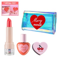 메리몽드 홀리데이 틴트 & 립스틱 기프트 선물 세트, 청순체리, 퍼스트키스