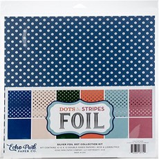 Echo Park Paper Company Silver Foil Dot Collection Kit null, 1, 12-x-12-Inch