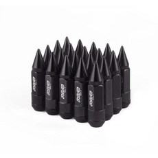 레이싱 복합 너트 도난 방지 합금 알루미늄 잠금 휠 러그 너트 볼트 스파이크 포함 80mm, 1개, 01 Black
