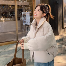Teresa 여성 겨울 숏패딩 하이넥 다운패딩 루즈핏 자켓 여성 집업 자켓 오버핏 겨울 점퍼