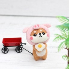 양양이 펫돌 양모니들펠트 DIY KIT 돼지 시바 강아지 패키지 세트, 1개