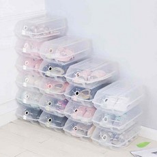 이동식신발장 차곡차곡 달걀형 투명 신발정리함, 달걀형신발함투명