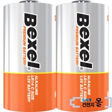 벡셀 알카라인 건전지 C형 2알(1팩) 1.5V LR14 벌크, 2개입, 2개