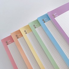 [바보사랑] A4떡메모지 병아리노트 6종(A4떡메 모눈 모조지100g) 50매, A4모눈노트(50매):노랑