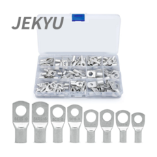 JEKYU 황동 링단자 동관형 터미널 8종 화이트 120PCS 화이트 링타입 압착커넥터 압착단자, 1개 - 디빅스s단자