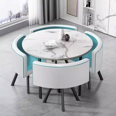 로아스 이쁜 원형 테이블 의자4P 세트 원형식탁 카페테이블 인테리어 상담석 사무실테이블