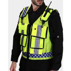 FWT 지퍼 반사 재킷 보안 조끼 주머니가있는 Hi-Vis 안전 조끼