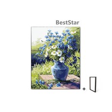 BestStar DIY 사은품+액자 명화그리기 유화 세트 캔버스형 40 x 50 cm ll, BS-701라일락꽃