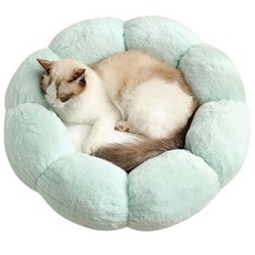 구름꽃방석 강아지 고양이 극세사 방석 숨숨집 강아지집 고양이집, 민트