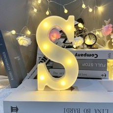 알파벳 글자 조명 LED 야광 숫자 램프 야간 파티 생일 침실 축제 장식 홈 천막, [19] S, [01] 16cm, 19 S_01 16cm