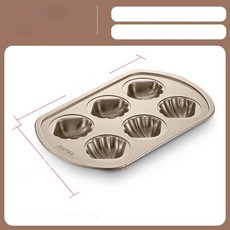 토스트 금형 빵 오븐기구 가정용 6 케이크 베이킹 도구 상자, 2 Shell cake 6 with mold 31.8x, 1개