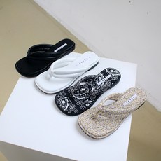 쿠션 스트랩 페이즐리 쪼리 슬리퍼 4컬러 (1cm)
