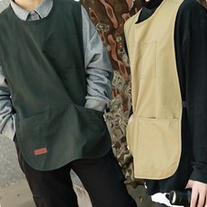 조리사 방수 앞치마 주방 카페 미용실 식당 작업용 여성, 카키베이지, 1개