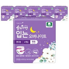 깨끗한나라 순수한면 입는 오버나이트 뉴 특대형 4개입x6팩, 6개, 4개입
