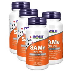 나우푸드 SAMe 샘이 400mg NOW, 60정, 4개