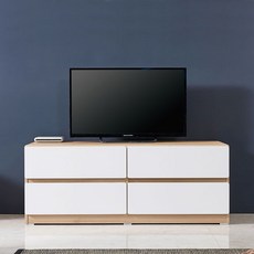 블랑누보 원룸 거실 TV 다이 서랍장 작은 낮은 슬림 미니 거실장 1200 티비대 안방 TV장, 아카시아화이트(2단거실장)