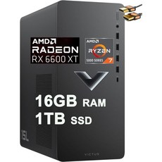 HP 에이치피 Victus 15인치 게이밍 데스크톱 AMD Ryzen 75700G 프로세서 64GB DDR4 RAM 1TB SSD Radeon RX 6600XT 그래픽 Wind, 16GB RAM | 1TB SSD