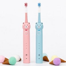 [식스비] 3단 유아 어린이 음파 전동칫솔 아동 아기, 색상선택:스카이블루