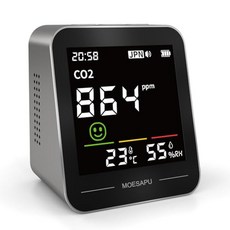 BOSEAN CO2 CO2 co2 co2 co pm2.5 1800mAh Type-C 이산화탄소 검사기 이산화탄소 측정기, 1개
