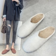 V1345 여성 겨울용 털 뮬슬리퍼