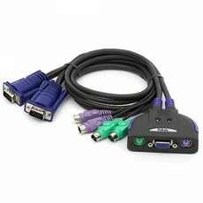 ATEN CS62S 2포트 PS2 VGA 케이블 일체형 KVM 스위치
