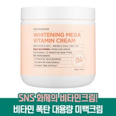 [네이처카인드] 비타민 크림 500g 대용량 미백 주름 개선 기미 주근깨 완화 도움 톤업 피부 화이트닝 대용량 크림 추천 후기 인증 악 건성 수부지 추천 화장품 내이처, 1개