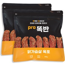 pro똑반 닭가슴살 육포 x 2봉 국내산 강아지 수제간식, 200g, 2개