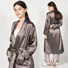 알콩단잠 ~120cm 롱 커플 로브 실크 새틴 결혼 선물 샤워 목욕 나이트 가운